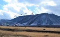 Potatso National Park landscape, flying gooses