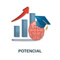 Potencial icon. 3d illustration from business training collection. Creative Potencial 3d icon for web design, templates