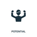 Potencial icon from personal productivity collection. Simple line Potencial icon for templates, web design and infographics