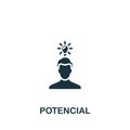 Potencial icon. Monochrome simple icon for templates, web design and infographics