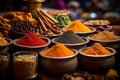 Potent Colorful powder spices. Generate Ai Royalty Free Stock Photo