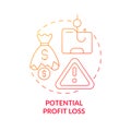 Potential profit loss red gradient concept icon