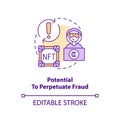 Potential to perpetuate fraud concept icon