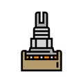 potentiometer electronic component color icon vector illustration