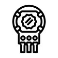 potentiometer electronic component line icon vector illustration