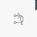 Potentiometer, linear style sign for mobile concept and web design