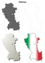 Potenza blank detailed outline map set Royalty Free Stock Photo