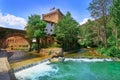 Potes river Quiviesa Deva a Cantabria village Spain