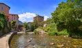 Potes river Quiviesa Deva a Cantabria village Spain