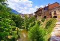 Potes river Quiviesa Deva a Cantabria village Spain