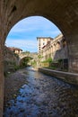 Potes river Quiviesa Deva a Cantabria village Spain