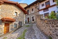 Potes village facades in Cantabria Spain Royalty Free Stock Photo