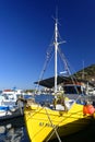Pothia harbor on Kalymnos island Royalty Free Stock Photo