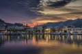 Pothia, Kalymnos by sunset time Royalty Free Stock Photo