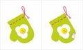 Potholder with applique fried eggs