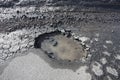 Pothole damage on road after winter