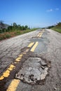 Pothole road in California Royalty Free Stock Photo