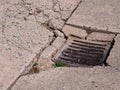 Pothole road damage in the spring Royalty Free Stock Photo