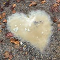 Heart shape puddle Royalty Free Stock Photo