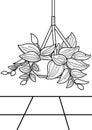 Pothos Home Indoor Plant Coloring Pages A4 for Kids and Adult