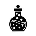 Simple Outline Potion Bottle with Bubbles Elixir Liquid Illustration Royalty Free Stock Photo