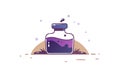 Potion Bottle for Magic Elixir or Chemical Solution Icon, vector design Generative AI Royalty Free Stock Photo