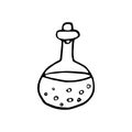 Potion in a bubble hand drawn in doodle style. , scandinavian, monochrome. single element for design card, sticker halloween