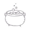 Potion cauldron. Mystical vector illustration for Halloween