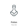 Potion outline vector icon. Thin line black potion icon, flat vector simple element illustration from editable fairy tale concept Royalty Free Stock Photo