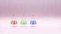Potions glass container floating or levitating in the air, 3D render Royalty Free Stock Photo