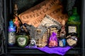 Potions with a potion and props for fortune telling Royalty Free Stock Photo