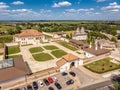 Potlogi, Romania - August 2018: aerial view of the restored bra Royalty Free Stock Photo