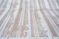 Potocari, Bosnia and Herzegovina - July 31, 2019. List of genocida victims during Srebrenica massacre