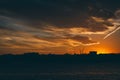 The Potomac River at sunset, in Washington, DC. Royalty Free Stock Photo