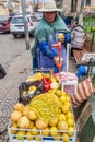 Street orange juice seller Royalty Free Stock Photo