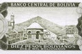 Potosi hill from old Bolivian money