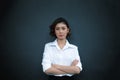 Potrait asian woman cross arm and look at camera Royalty Free Stock Photo