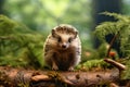 Potrait of cute adorable Hedgehog. AI Generative