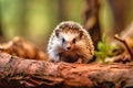 Potrait of cute adorable Hedgehog. AI Generative