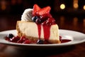 Potrait of delicious cheescake on the table