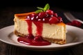 Potrait of delicious cheescake on the table