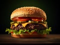 Potrait of delicious fresh burger