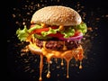 Potrait of delicious fresh burger