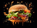 Potrait of delicious fresh burger