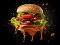 Potrait of delicious fresh burger