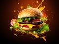 Potrait of delicious fresh burger