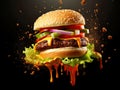 Potrait of delicious fresh burger