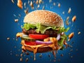 Potrait of delicious fresh burger