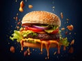 Potrait of delicious fresh burger