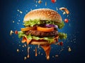 Potrait of delicious fresh burger